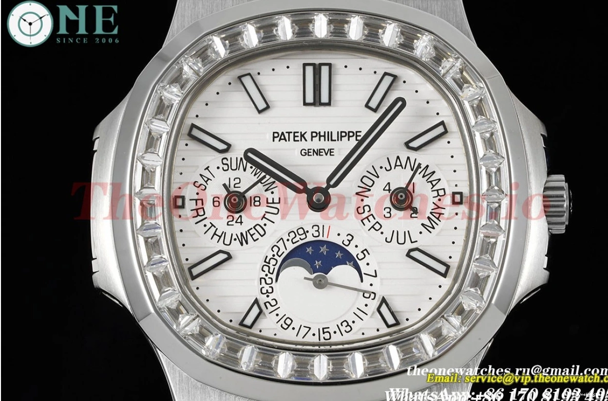 5740 Stk A240 Nautilus 40mm GRF SS diamonds SS White 0119